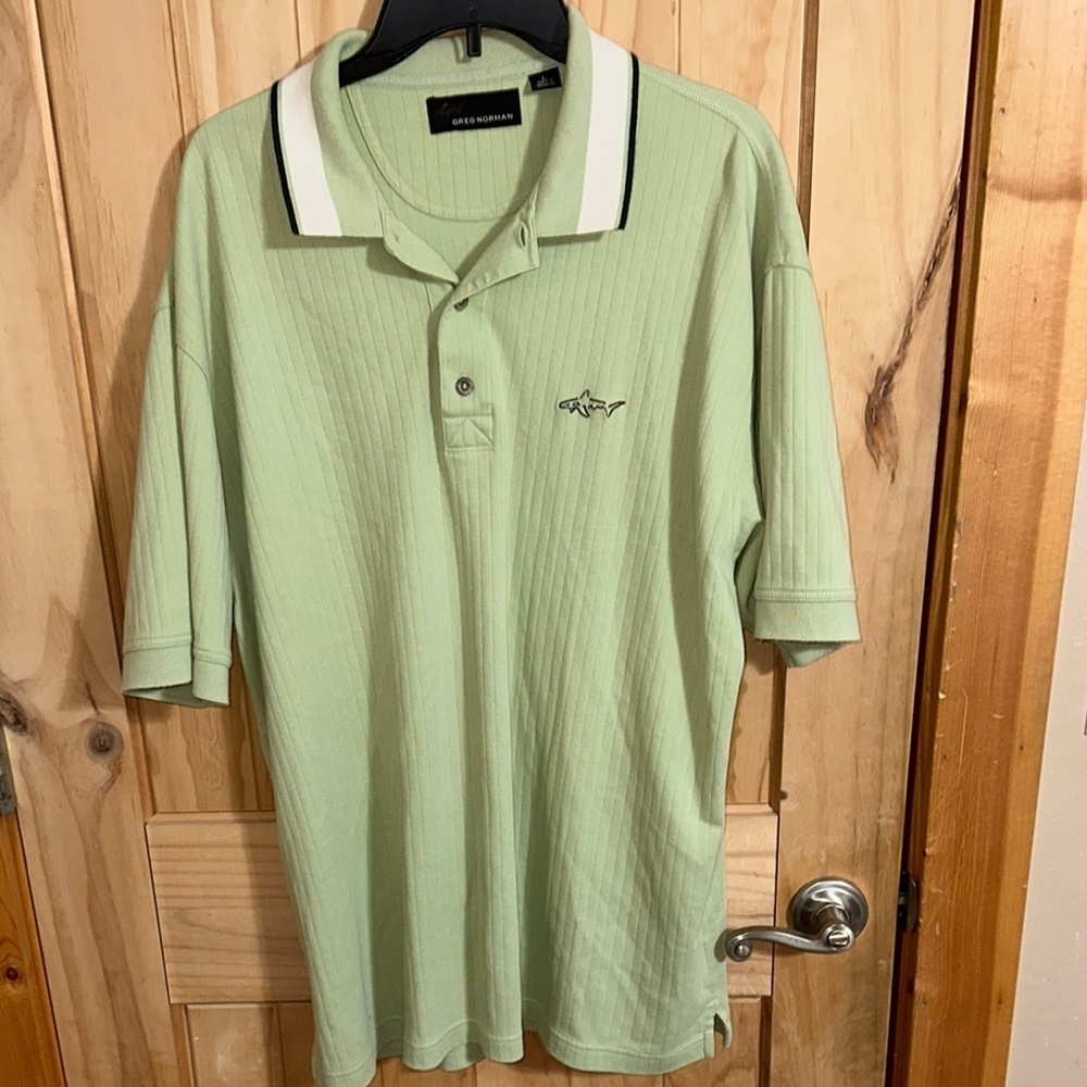 Vintage Greg Norman Collection Green Polo Shirt Classic Design